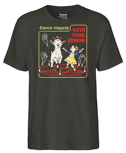 Dance Happily - demon, goat, dance, tanzen, happy, pentagram - Fairtrade T-Shirt
