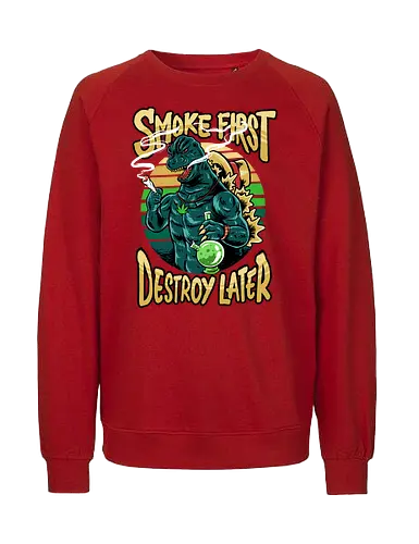 Weedzilla - kaiju, monster, dragon, weed - Fairtrade Sweatshirt