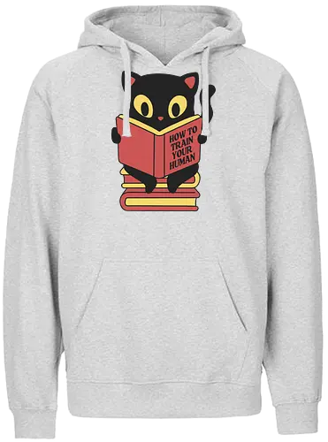 How to train your human - cat, katze, training, fun - Fairtrade Hoodie