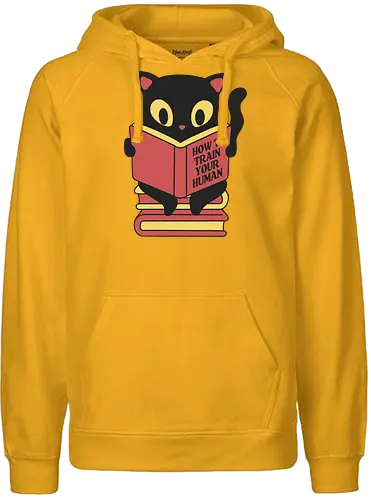 How to train your human - cat, katze, training, fun - Fairtrade Hoodie
