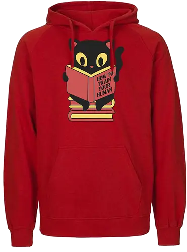 How to train your human - cat, katze, training, fun - Fairtrade Hoodie