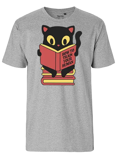 How to train your human - cat, katze, training, fun - Fairtrade T-Shirt