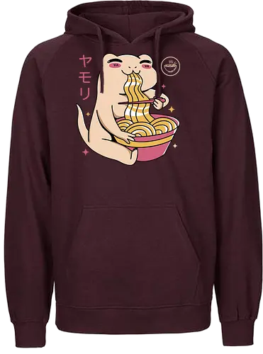 Kawaii Gecko Ramen - ramen, noodles, gecko, axolotl - Fairtrade Hoodie