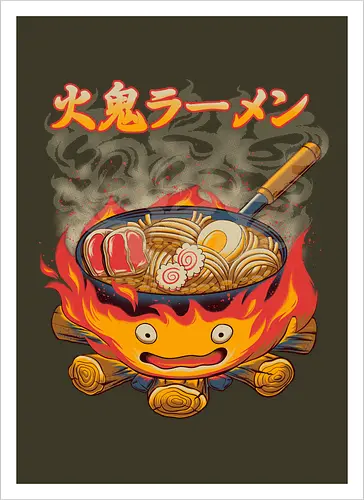 Fire Demon Ramen - fire, ramen, anime - Kunstdruck