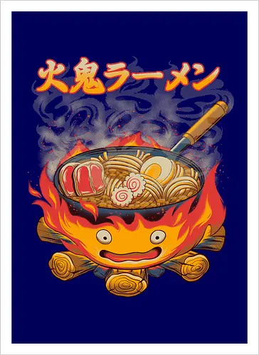 Fire Demon Ramen - fire, ramen, anime - Kunstdruck