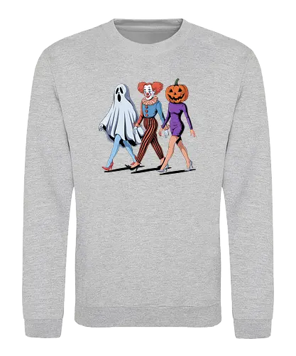 halloween party - halloween, costumes, pumpkin, party, woman, humor, trick or trt - Sweatshirt
