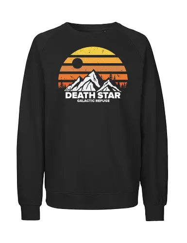 Galactic Refuge - Space Opera, moon, galactic, mountain, sun, empire - Fairtrade Sweatshirt