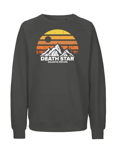 Galactic Refuge - Space Opera, moon, galactic, mountain, sun, empire - Fairtrade Sweatshirt
