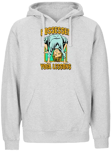 Possessed yoga lessons - halloween, costumes, pumpkin, yoga, woman, humor, possessed, trick or trt - Fairtrade Hoodie