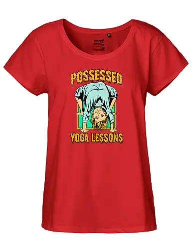 Possessed yoga lessons - halloween, costumes, pumpkin, yoga, woman, humor, possessed, trick or trt - Fairtrade Girl Shirt