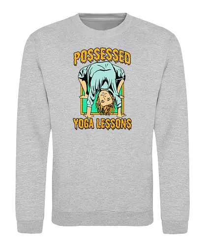 Possessed yoga lessons - halloween, costumes, pumpkin, yoga, woman, humor, possessed, trick or trt - Sweatshirt