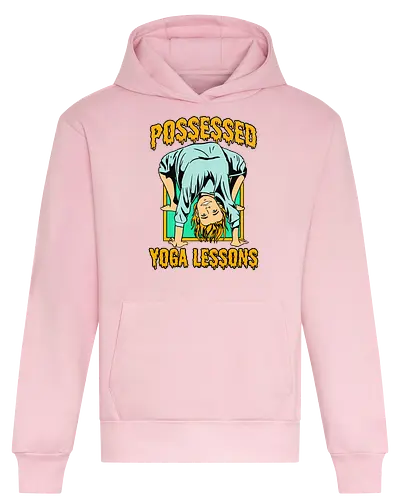 Possessed yoga lessons - halloween, costumes, pumpkin, yoga, woman, humor, possessed, trick or trt - Heavyweight Hoodie