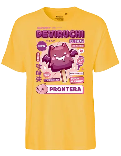 Deviruchi Ice Cream - ragnarok online, slime, mmorpg, jrpg, poring, angeling, deviling, deviruchi, ragnarok mobile, geffen dungeon, gaming, video game, gamer, ragnarok eternal love, ragnarok origin - Fairtrade T-Shirt