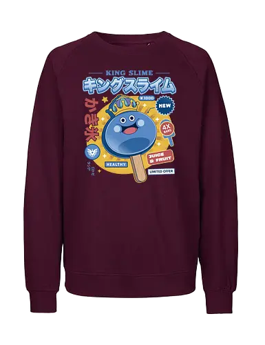 King Slime Ice Cream - Quest, slime, king slime, monsters, golem, game, gaming, gamer, video games, rpg, jrpg, echoes of an elusive age, kawaii, Quest xi, erdr - Fairtrade Sweatshirt