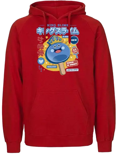 King Slime Ice Cream - Quest, slime, king slime, monsters, golem, game, gaming, gamer, video games, rpg, jrpg, echoes of an elusive age, kawaii, Quest xi, erdr - Fairtrade Hoodie