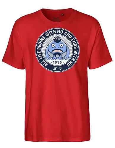 Nu Vintage Emblem - video game, gaming, gamer, rpg, jrpg, frog, glenn, robo, epoch, wings of time, lucca, nu, kingdom of zl, chrono, cross, chrono, cross - Fairtrade T-Shirt