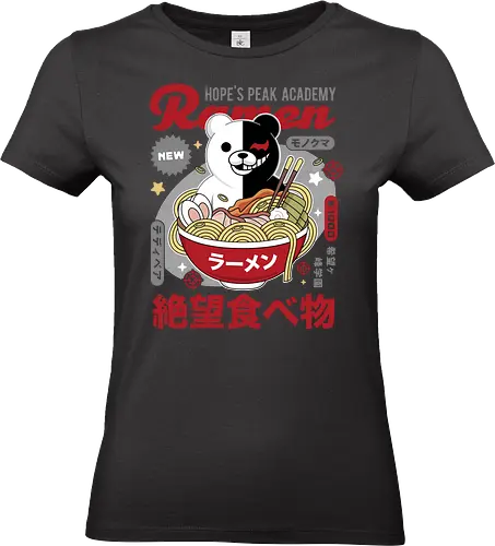 Hopes Peak Academy Ramen - anime, manga, monokuma, despair, video game, gamer, gaming, killing harmony, junko enoshima, makoto naegi, br, monobr, hopes pk academy, dangan - Standard T-Shirt (Frauen)