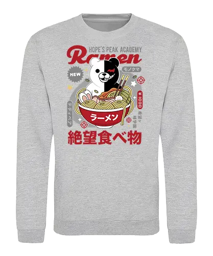 Hopes Peak Academy Ramen - anime, manga, monokuma, despair, video game, gamer, gaming, killing harmony, junko enoshima, makoto naegi, br, monobr, hopes pk academy, dangan - Sweatshirt