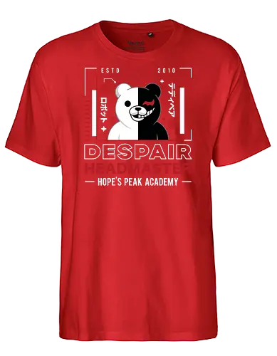 Despair Headmaster Aesthetic - anime, manga, monokuma, despair, video game, gamer, gaming, killing harmony, junko enoshima, makoto naegi, br, monobr, hopes pk academy, dangan - Fairtrade T-Shirt