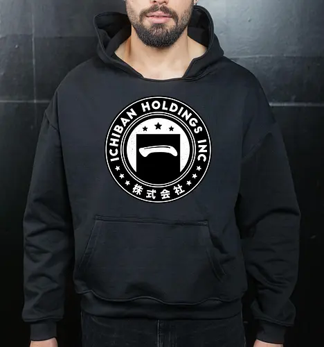  Ichiban Holdings Emblem - Japanese, yakuza, goro majima, ono michio, kiryu kazuma, ryu ga gotoku, yakuza like a dragon, ichiban, like a dragon ishin, kazuma kiryu, video game, gaming, gamer, jrpg, majima construction, ichiban holdings - Cropped Hoodie