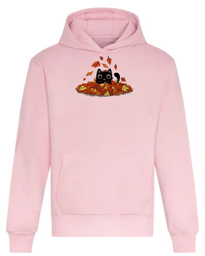 Kitty Leaves - leaf, leaves, herbst, kitten, cat, fall, autumn, colorful. pets, animals, lf - Heavyweight Hoodie
