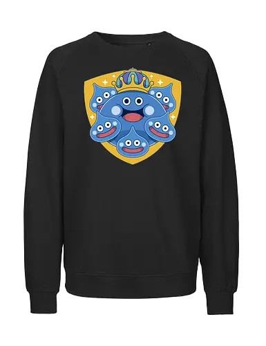 King Slime Shield - Quest, slime, king slime, monsters, golem, game, gaming, gamer, video games, rpg, jrpg, echoes of an elusive age, kawaii, Quest xi, erdr - Fairtrade Sweatshirt