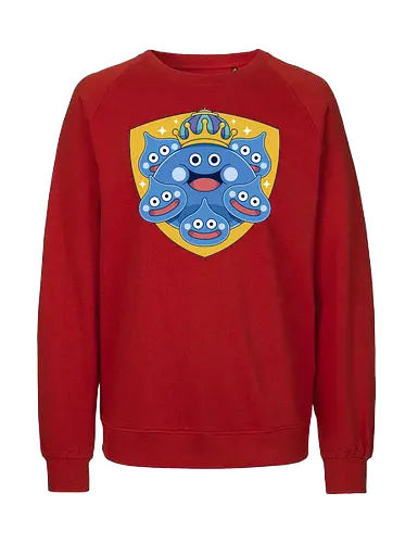 King Slime Shield - Quest, slime, king slime, monsters, golem, game, gaming, gamer, video games, rpg, jrpg, echoes of an elusive age, kawaii, Quest xi, erdr - Fairtrade Sweatshirt