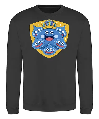 King Slime Shield - Quest, slime, king slime, monsters, golem, game, gaming, gamer, video games, rpg, jrpg, echoes of an elusive age, kawaii, Quest xi, erdr - Sweatshirt