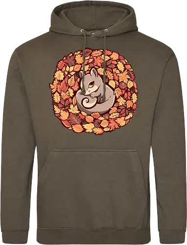 Squirrel upon Autumn Leaves
