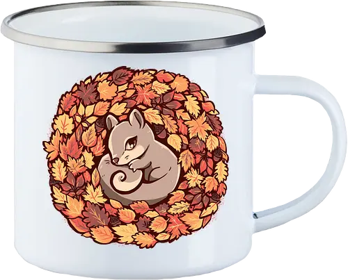 Squirrel upon Autumn Leaves