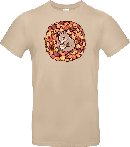 Squirrel upon Autumn Leaves