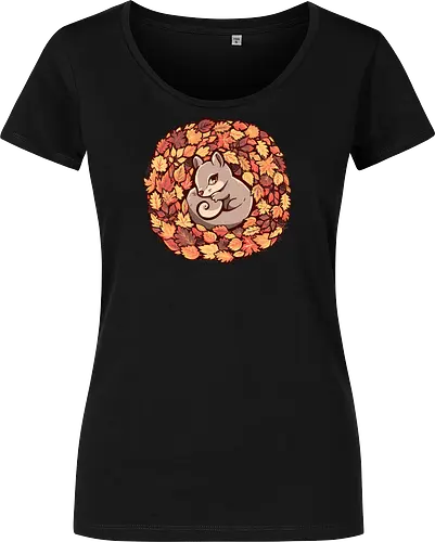 Squirrel upon Autumn Leaves