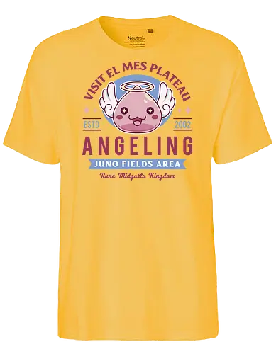 Angeling Emblem - ragnarok online, slime, mmorpg, jrpg, poring, angeling, deviling, deviruchi, ragnarok mobile, game, gaming, video game, gamer, ragnarok eternal love, ragnarok origin - Fairtrade T-Shirt