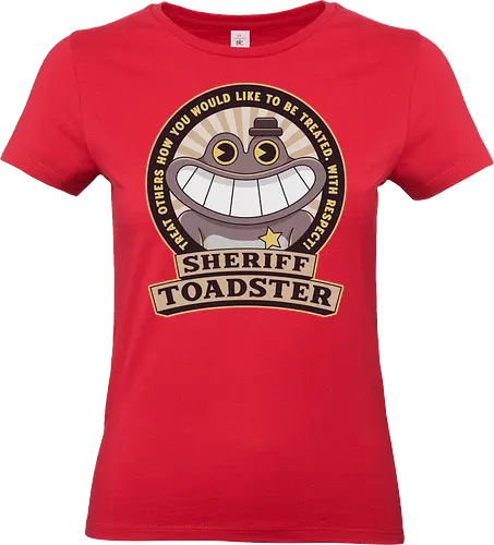 Sheriff Toadster Emblem - garten of banban, sheriff toadster, flumbo, jumbo josh, bittergiggle, syringeon, brushista, sir dadadoo, video games, gamer, gaming, indie, opila bird, banbaleena, garten of ban ban - Standard T-Shirt (Frauen)