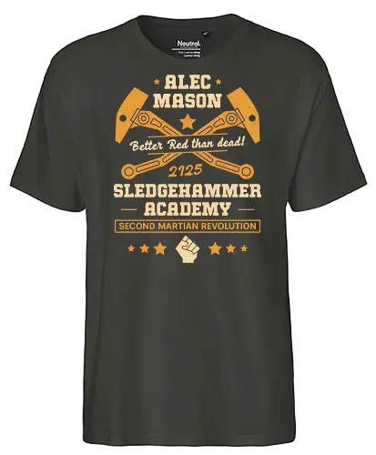 Alec Mason Mars Academy - red faction guerrilla, edf, mars, darius mason, revolutionary, destruction, alec mason, ultor corporation, marauders, saints row, video game, gaming, gamer, armageddon, rth defence force - Fairtrade T-Shirt