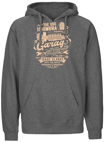 Usg Ishimura Garage - survival horror, game, gaming, gamer, video game, isaac clarke, plasma cutter, necromorph, horror, terror, unitology, the marker, usg ishimura, dd space, ddspace - Fairtrade Hoodie