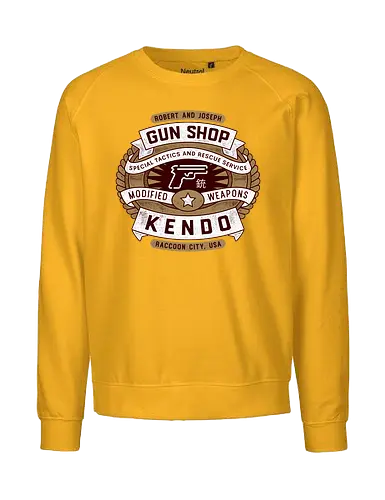 Kendo Gun Shop Emblem - Horror, jill valentine, leon s kennedy, jill sandwich, biohazard, umbrella corporation, raccoon city, albert wesker, chris redfield, horror, re2, re3, Horror 2, Horror 3 nemesis, Horror 4 - Fairtrade Sweatshirt