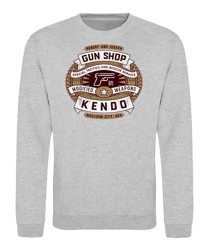 Kendo Gun Shop Emblem - Horror, jill valentine, leon s kennedy, jill sandwich, biohazard, umbrella corporation, raccoon city, albert wesker, chris redfield, horror, re2, re3, Horror 2, Horror 3 nemesis, Horror 4 - Sweatshirt
