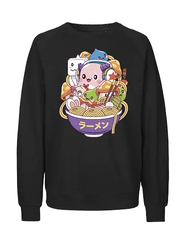 Maple World Monsters Ramen - maplestory, maplestory 2, maple story, slime, yeti, orange mushroom, kawaii, anime, chibi, nostalgia, video game, gaming, gamer, zakum helm, pink bn - Fairtrade Sweatshirt