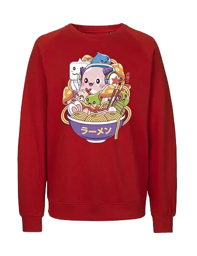 Maple World Monsters Ramen - maplestory, maplestory 2, maple story, slime, yeti, orange mushroom, kawaii, anime, chibi, nostalgia, video game, gaming, gamer, zakum helm, pink bn - Fairtrade Sweatshirt