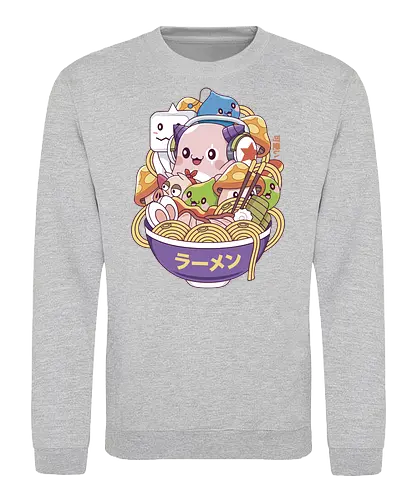 Maple World Monsters Ramen - maplestory, maplestory 2, maple story, slime, yeti, orange mushroom, kawaii, anime, chibi, nostalgia, video game, gaming, gamer, zakum helm, pink bn - Sweatshirt