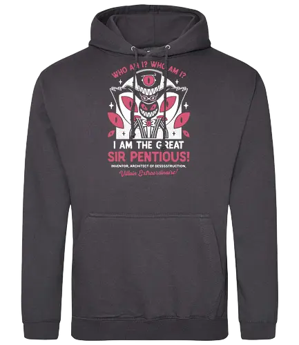 The Great Sir Pentious Emblem - Demon, niffty, alastor, charlie, vaggie, husk, demon, vox, cartoon, cherri bomb, lucifer, helluva boss, angels, hell, sir pentious,  - Standard Hoodie