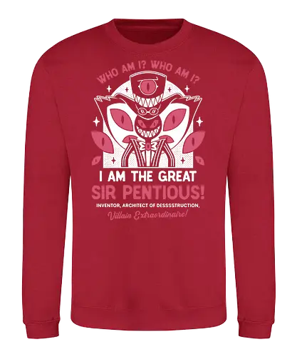 The Great Sir Pentious Emblem - Demon, niffty, alastor, charlie, vaggie, husk, demon, vox, cartoon, cherri bomb, lucifer, helluva boss, angels, hell, sir pentious,  - Sweatshirt