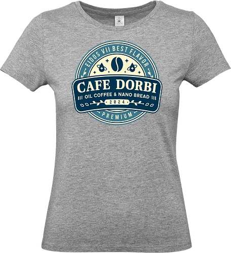 Cafe Dorbi Emblem - stellar blade, eve, adam, tech, naytiba, eidos 7, eidos vii, eve defense force, cafe dorbi, coffee, game, gaming, gamer, video games, rth - Standard T-Shirt (Frauen)