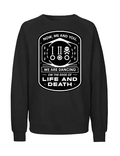 Facing The Dealer - buckshot roulette, the dealer, indie game, gaming, gamer, video games, horror, terror, survival, shotgun, geek, nerd, creature, life, death,  - Fairtrade Sweatshirt