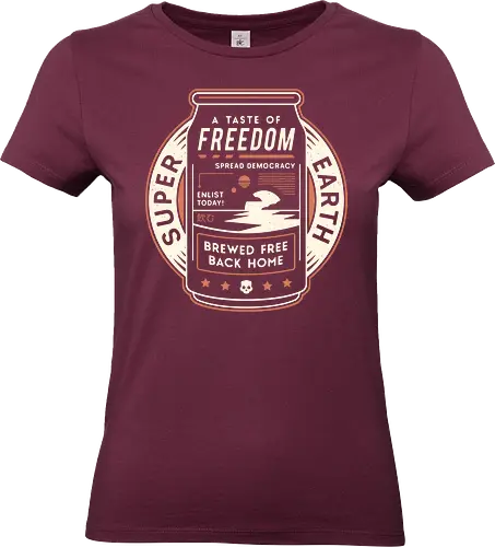 Super Earth Energy Drink - hell, terminids, bile titan, spill oil, libertea, enlist today, super earth, spread democracy, spreading democracy, gamer, video game, gaming, freedom,  - Standard T-Shirt (Frauen)