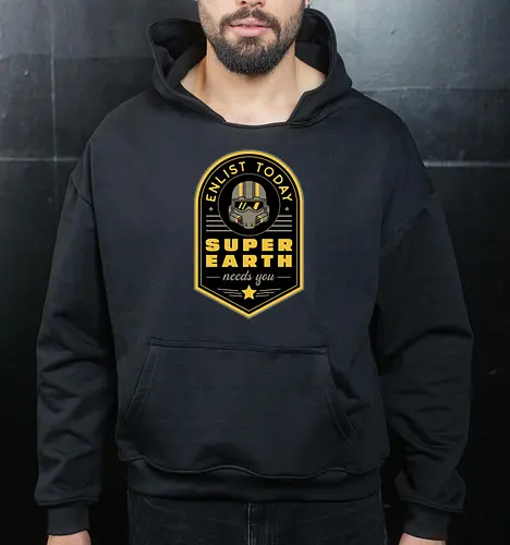 Super Earth Needs You - hell, diver, hell, diver, hell, diver 2, hell, diver ii, spread democracy, spreading democracy, terminids, bile titan, gamer, video game, gaming, shooter, space, liber tea, enlist today, super earth - Cropped Hoodie