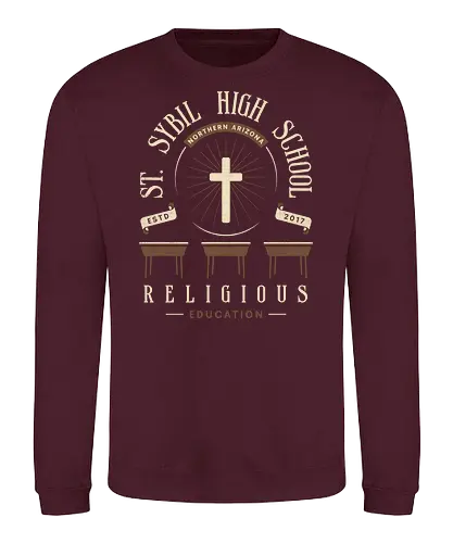 St Sybil High School Emblem - outlast, murkoff corporation, mount massive asylum, camcorder, mother gooseberry, horror, terror, survival, leland coyle, gamer, gaming, video games, mind control,  - Sweatshirt