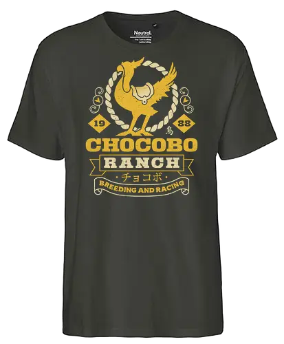 Kweh Ranch Emblem - Cloud, Final 7, Final vii rebirth, Kweh, gysahl greens, Final xvi, Kupo, avalanche, midgar, Final xiv, ff14, Villain, video game, fat Kweh, Cactus - Fairtrade T-Shirt