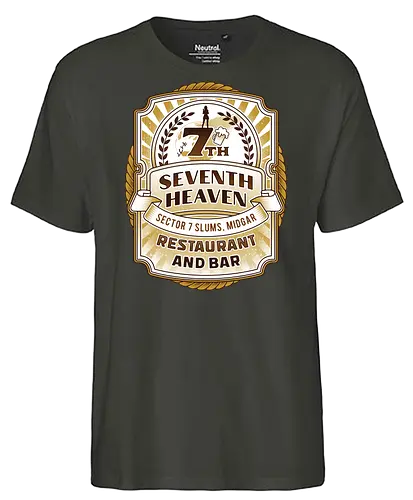 Gaming Lockhart Bar Emblem - Cloud, Final 7, Final vii rebirth, Kupo, Kweh, 7th heaven, seventh heaven, Gaming lockhart, Villain, barret wallace, avalanche, midgar, Final xiv, ff14, video game - Fairtrade T-Shirt